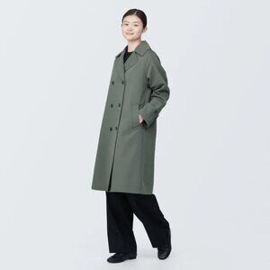 NWOT Muji Smoky Green Water Repellent Trench Coat Size S